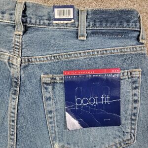 Gap Mens Boot Fit Jeans 35x30 Blue Weathered Low Waist Made in USA 174422-00-1